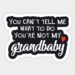 You Cant Tell Me What To Do You Are Not My Grandbaby Daughter Sticker